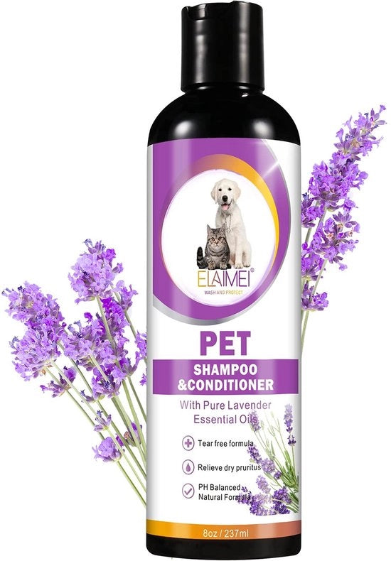 Shampoo per cani 237 ml - Per pelli sensibili - Cura naturale - Profumo rilassante - pH neutro - Vegano - Animali domestici