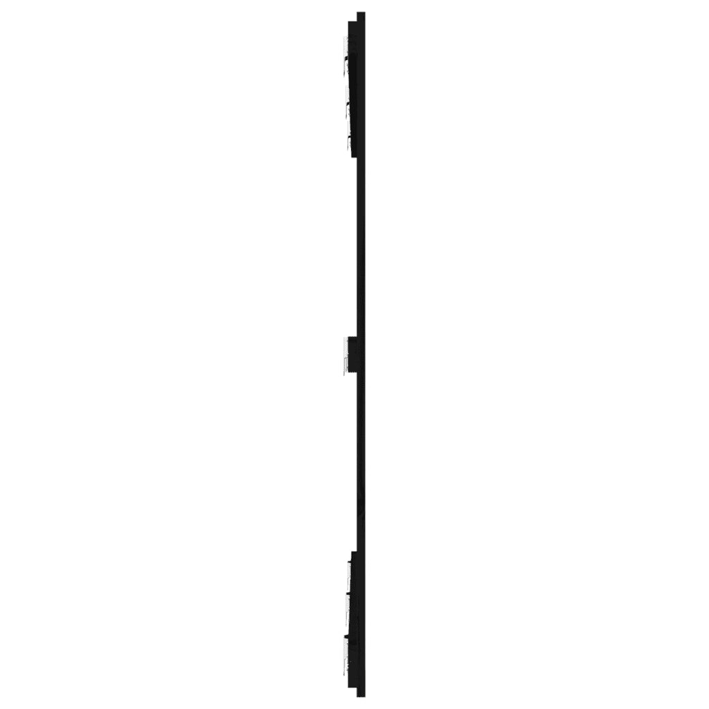 Testiera | Testata da Parete Nera 146,5x3x110cm in Legno Massello di Pino