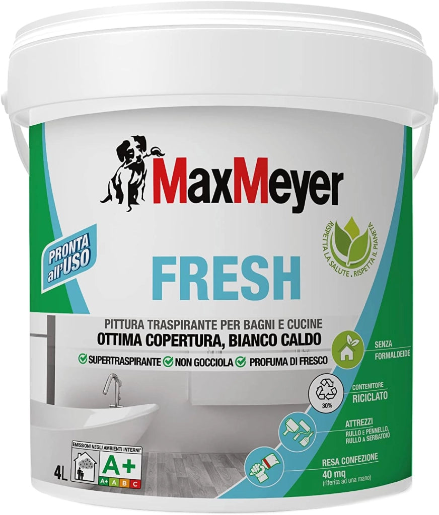 Pittura per Interni BagniCucine FRESH, Bianco Caldo, 4L