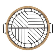 Mensola da muro Cebu a 2 ripiani in ferro e rattan — 72,5x18x65 cm