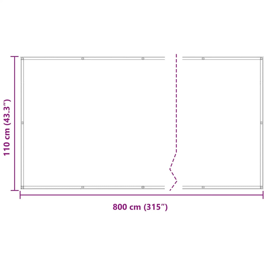 Schermo da balcone Arancione 110 x 800 cm Tessuto Oxford 42030843