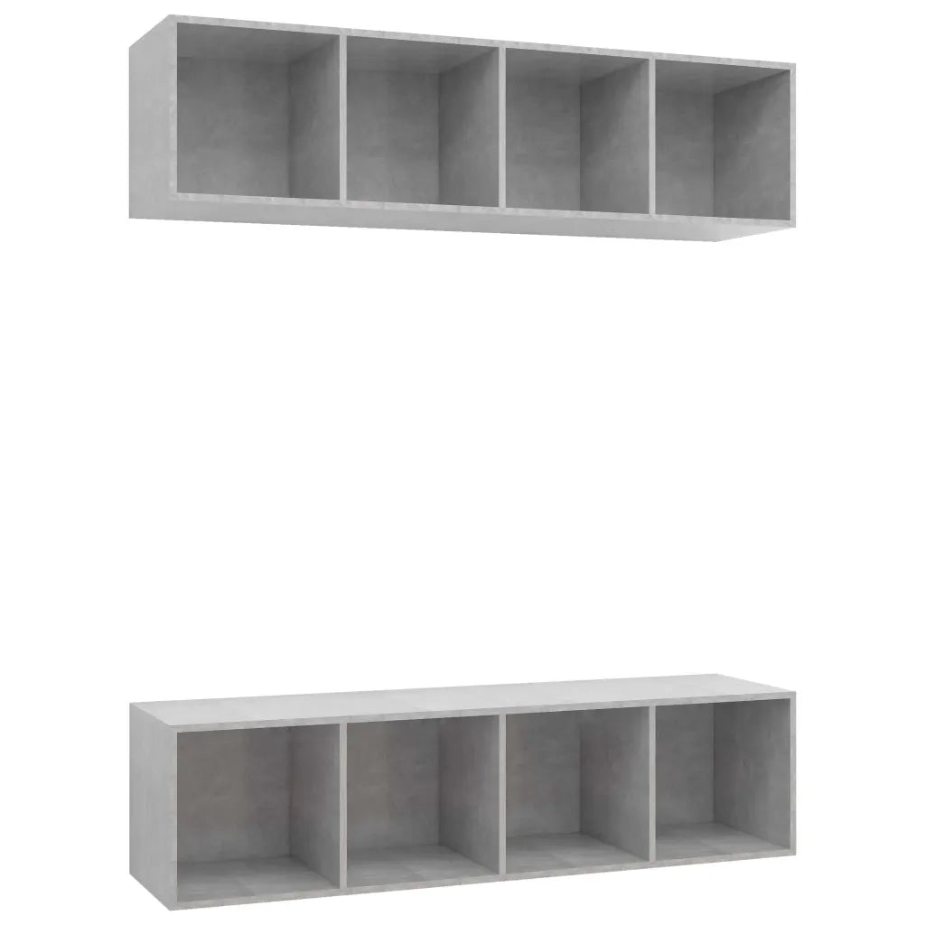 Mobile TV a Parete 2 pz Grigio Cemento in Truciolato 3079785