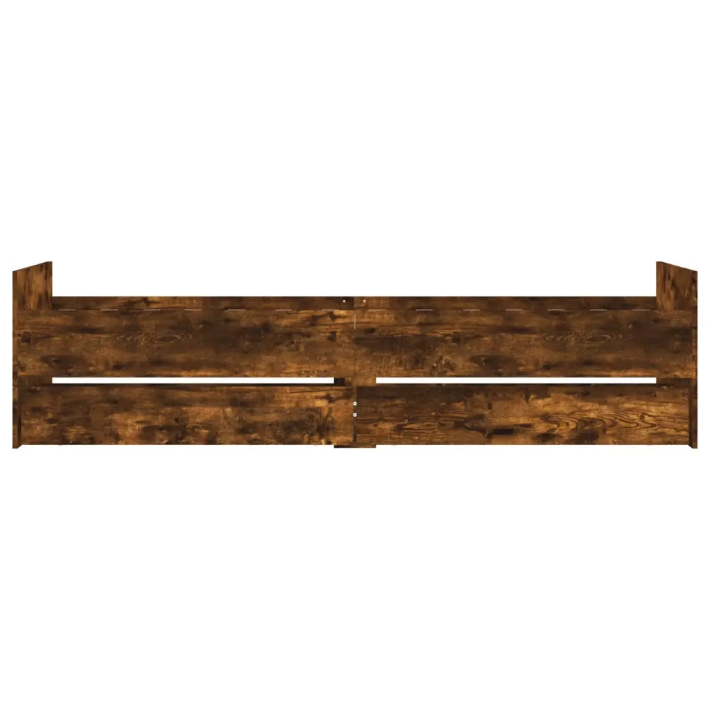 Letto singolo | Letto per adulti | Giroletto con Cassetti Rovere Fumo 100x200 cm