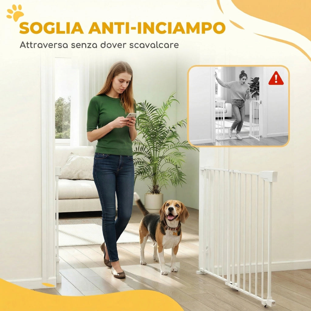 Cancello di sicurezza per cani ¨C Minimal ¨C 74.5-111.5x74.5 cm, bianco
