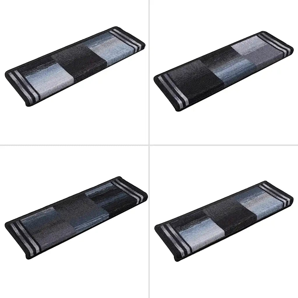 Tappetini Autoadesivi per Scale 15 pz | Gradini per Scale 65x21x4 cm Neri e Grigi