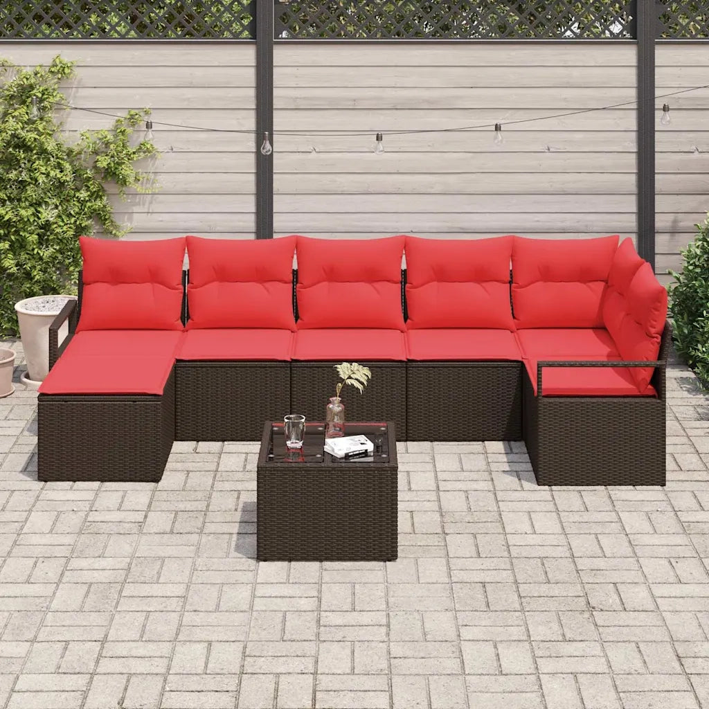Set di divani 8 pcs Marrone polyrattan 3346484