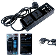 Trade Shop - Adattatore Universale Usb Per Smartphone Tablet Con 4 Porte Usb 2 Prese Corrente -