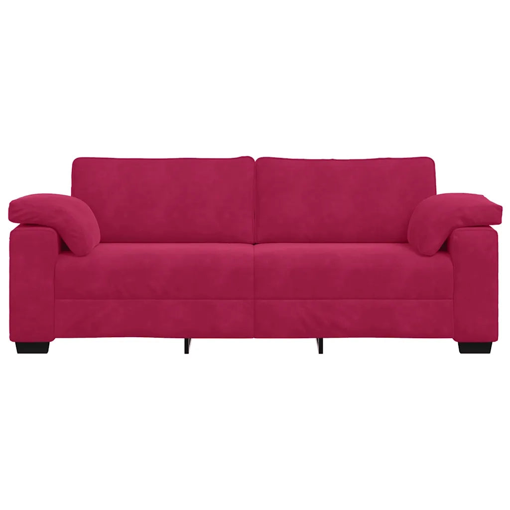 Divano a 3 Posti Rosso Vino 220x77x82 cm in Velluto 4105281