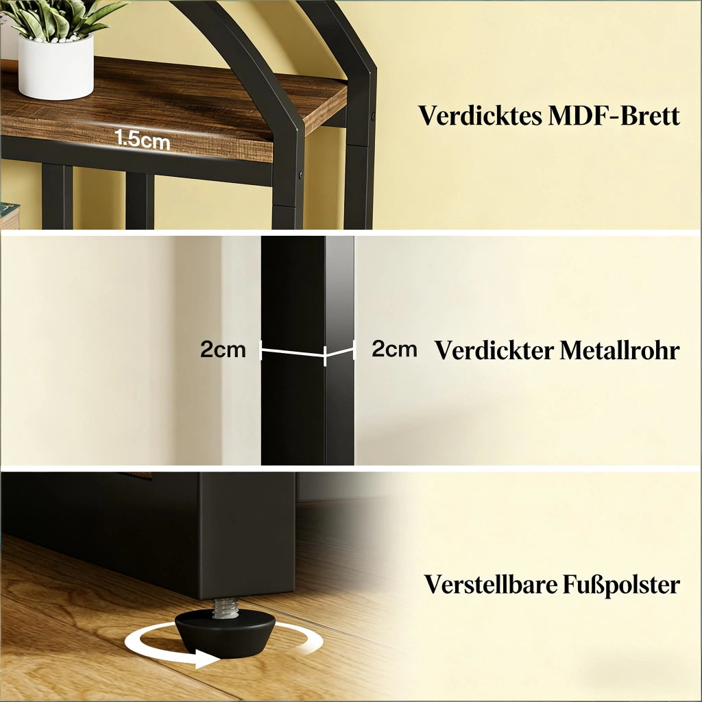 LIBRERIA 180 cm Design industriale MDF e metallo Nero/Marrone rustico
