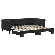 Divano letto | Sof¨¤ letto | Letto singolo Estraibile Nero 100x200 cm in Velluto