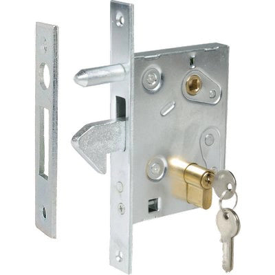 SERRATURA CANCELLO INFILARE A GANCIO C001 WORKIT - B.Q ZINC F.MM 25 C.SAGOM M1+Q8 E.MM 60