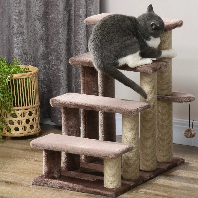SCALA PER GATTI 60x40x64 cm Legno Marrone
