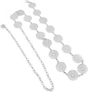 Cinturino di Moda con Fermo in Argento per Donne - Cinturino Riem con Fermo Regolabile in Acciaio Inox - Lunghezza Adattabile con Fermo in Argento per Donne