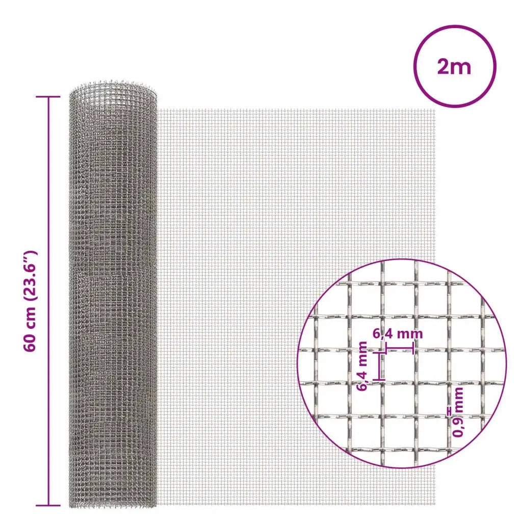 Rete per schermatura 60 x 200 cm 3 Mesh Argento 42039632