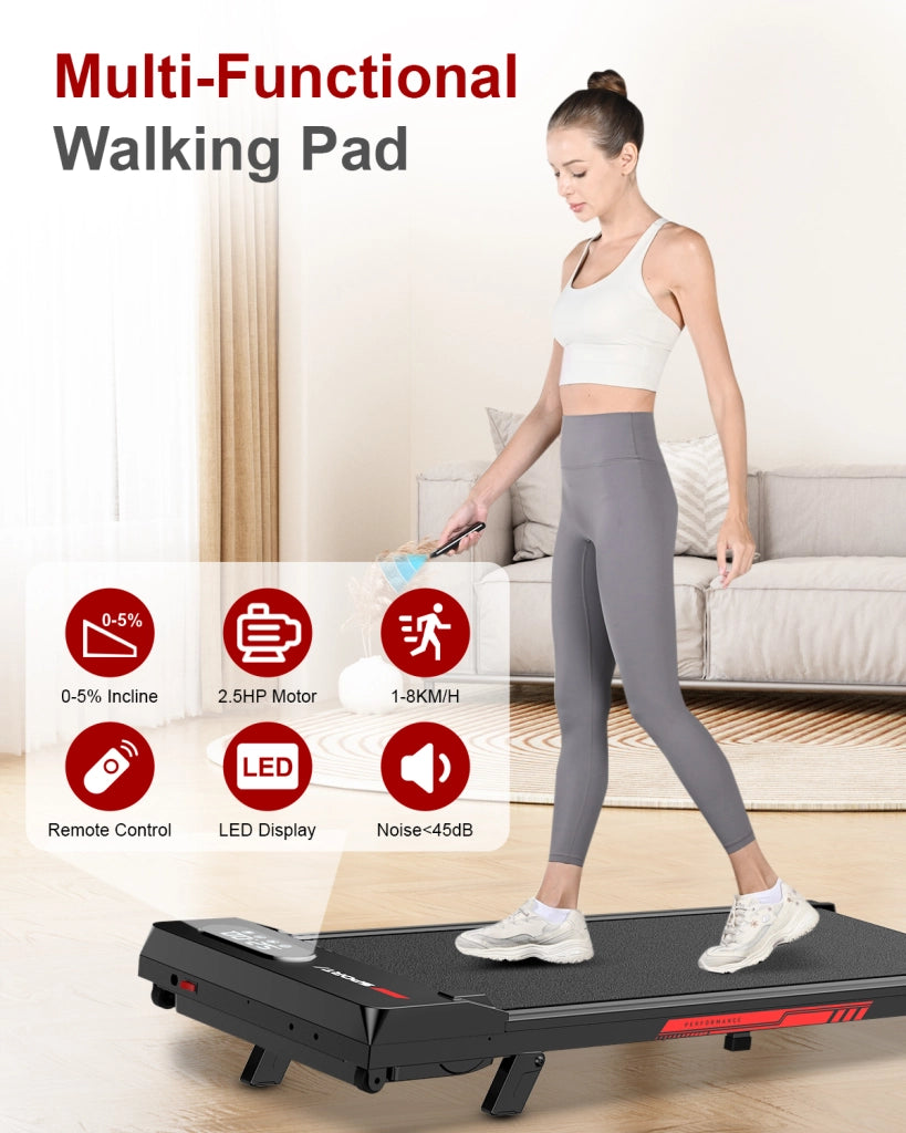 Tapis roulant, tapis roulant domestico , motore da 2,5 HP, tapis roulant a pendenza stretta, 1-8 km/h, con telecomando, display LED, 145 kg