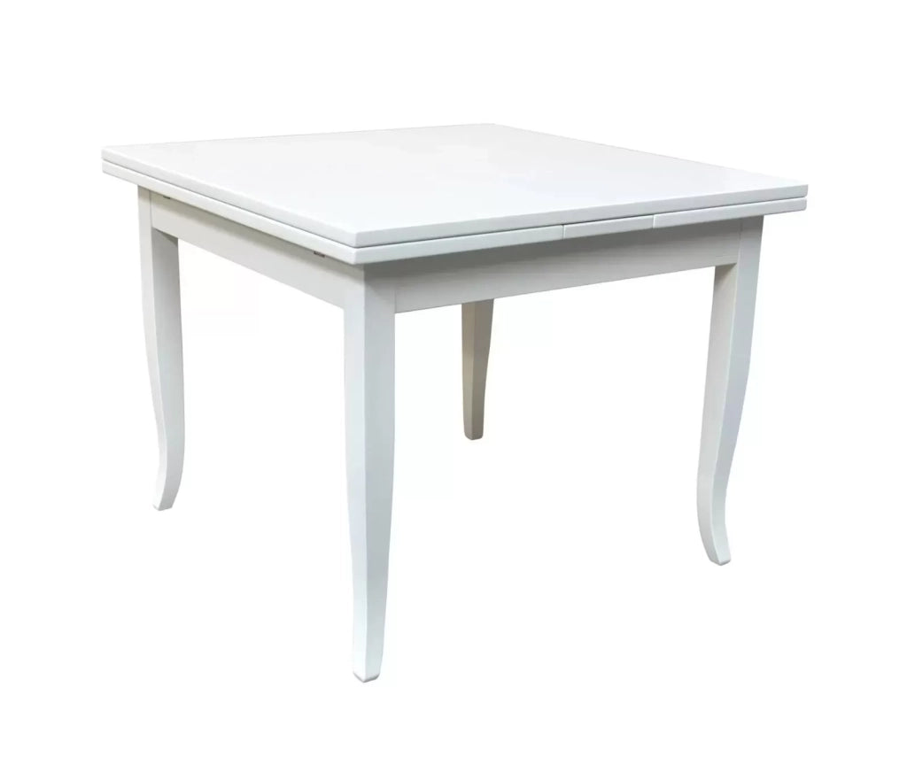 Tavolo con allunghe 80x80 bianco opaco (745) - Mobili 2G