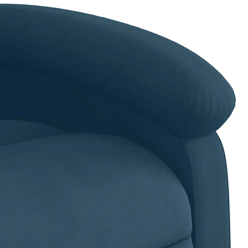 Poltrona Massaggiante | Sedia Relax Reclinabile Blu in Velluto