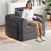 Divano Letto 2 in 1 con Vano Contenitore ¨C MINIMAL ¨C Tessuto Chenille, Struttura Metallo
