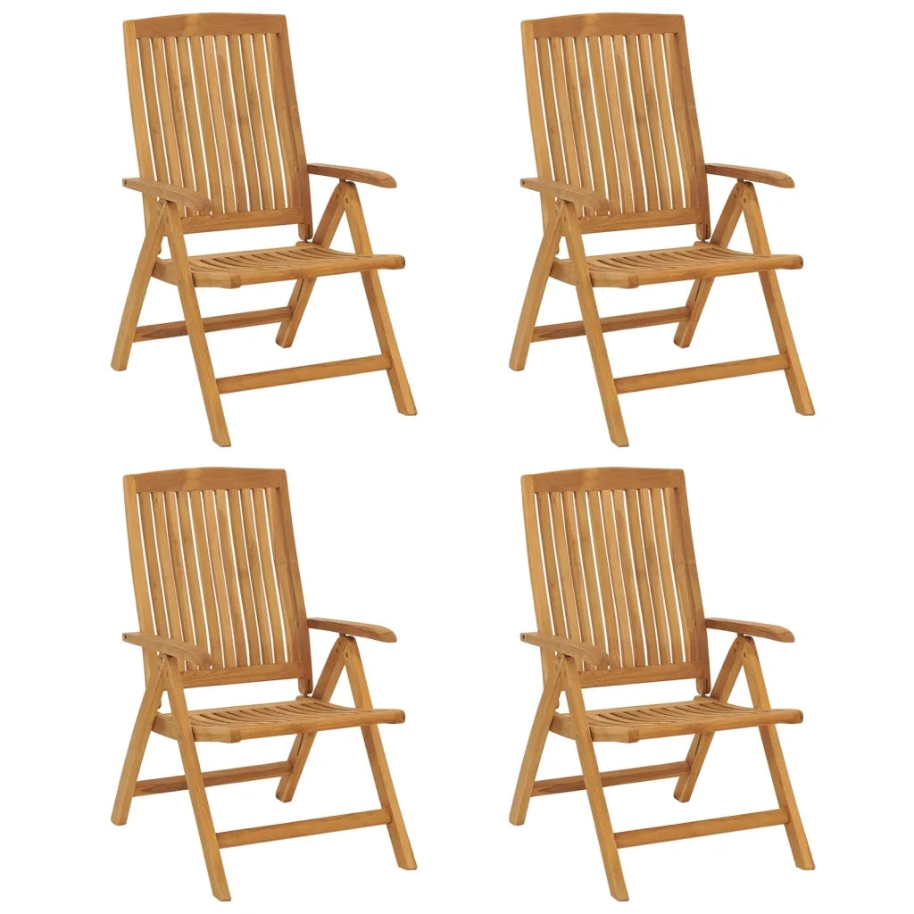 Sedie da Giardino Reclinabili con Cuscini 4 pz in Legno di Teak 3196474