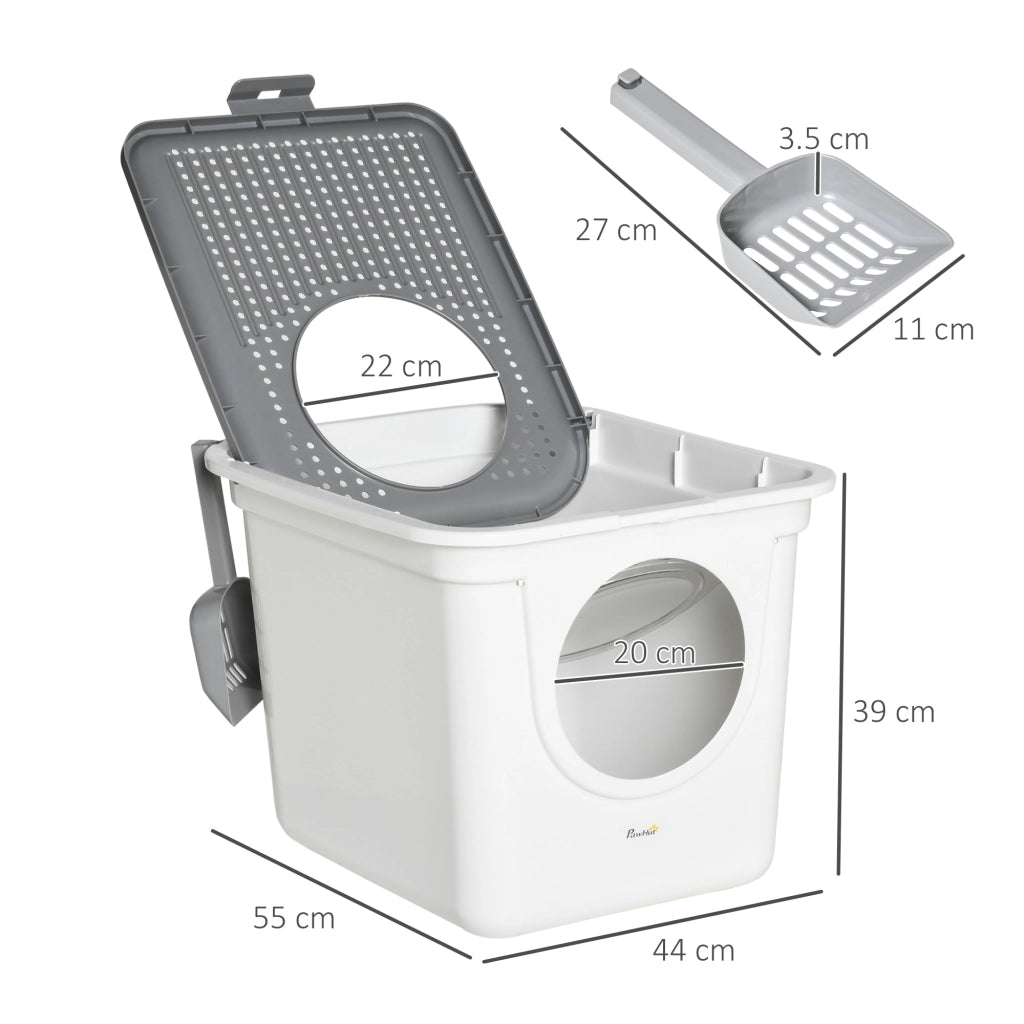 Lettiera chiusa per gatti con doppio ingresso ¨C Xylo ¨C 44x55x39 cm bianco