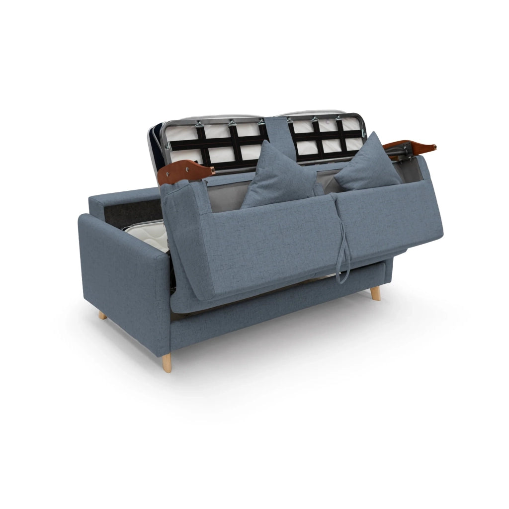 Edgar Divano letto matrimoniale in tessuto felis impermeabile T03 200 cm (mat. 160x197) blu