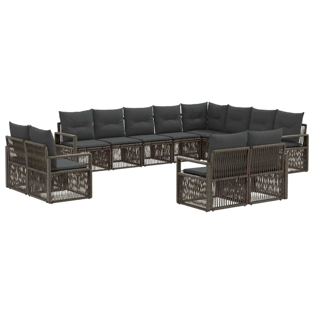 Set Divano da Giardino 12 pz Grigio polyrattan 3435887