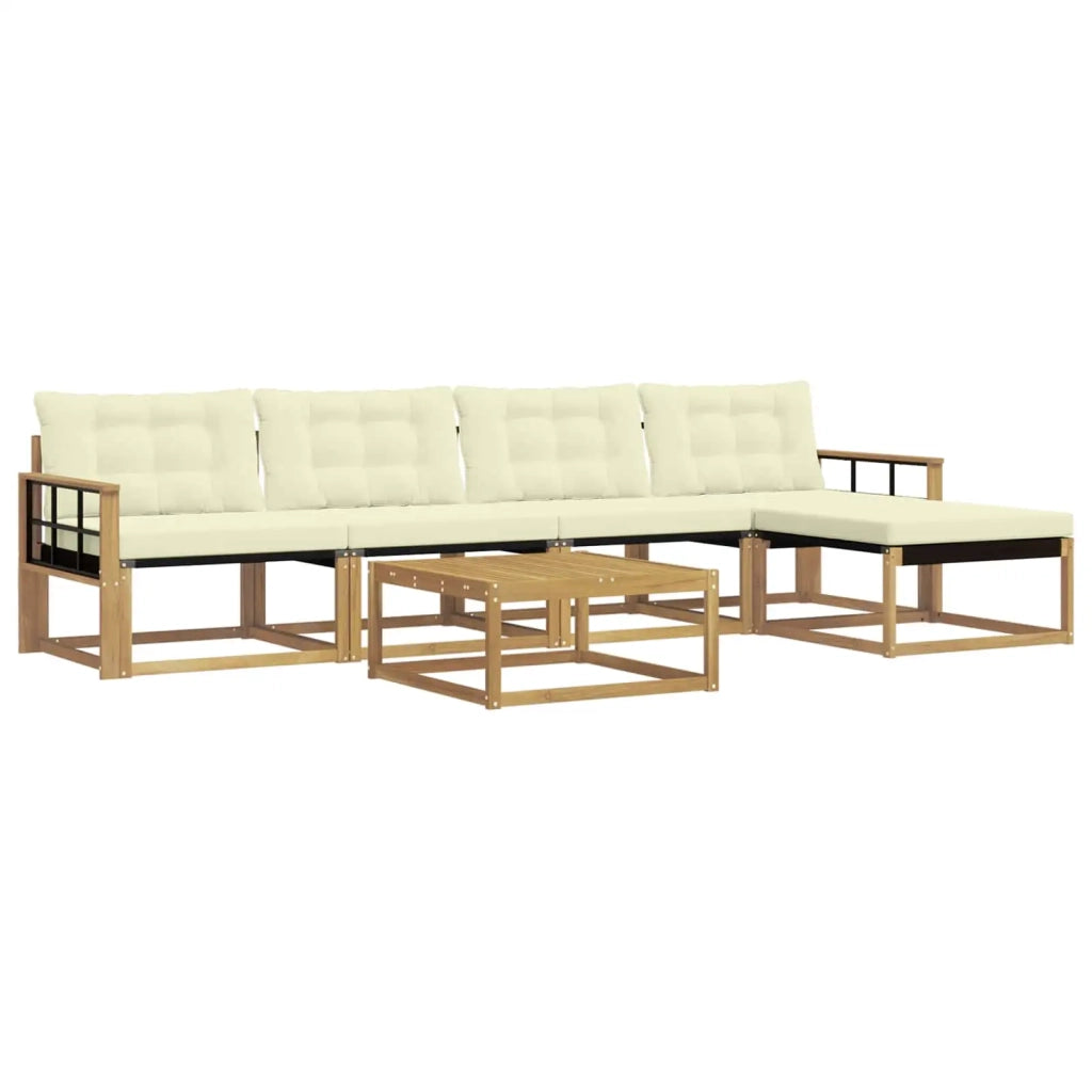 Set di divani da esterno 6 pcs Bianco e Crema 3388616