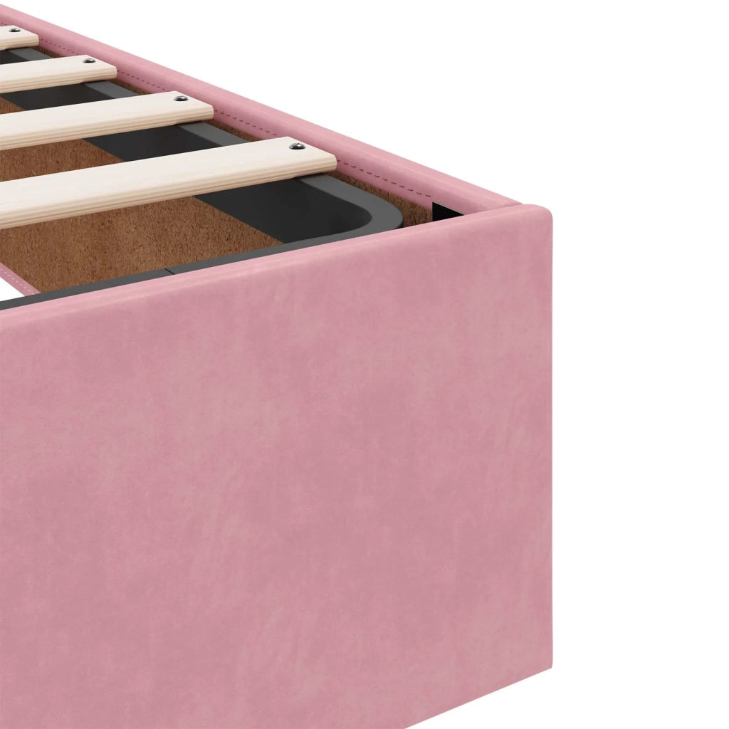 Letto ottomano con materasso con testiera 2 pz Rosa Velluto 3457907