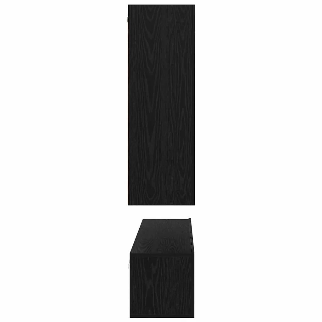 Set mobile TV 5 pz | Armadietto TV | Mobile Porta TV Rovere Nero Legno multistrato