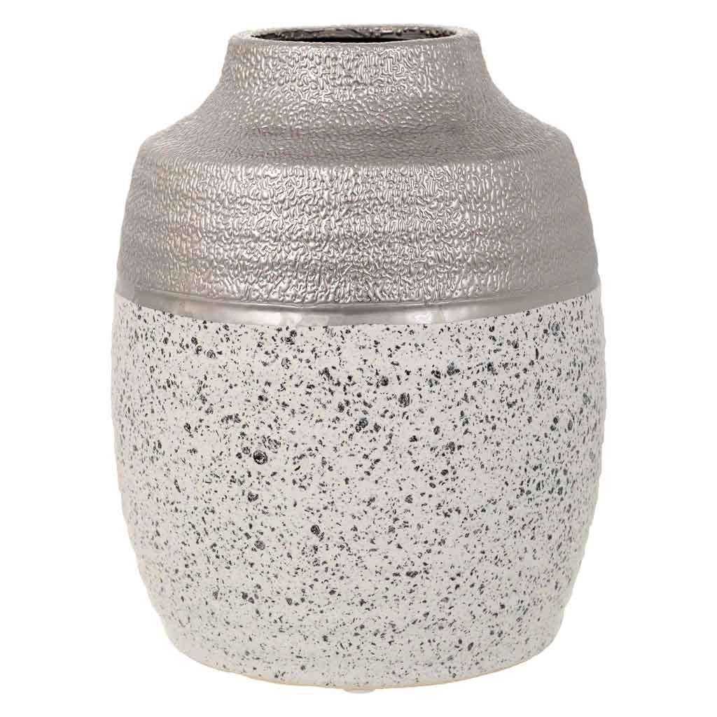 Vaso in ceramica argento 16x16x20h
