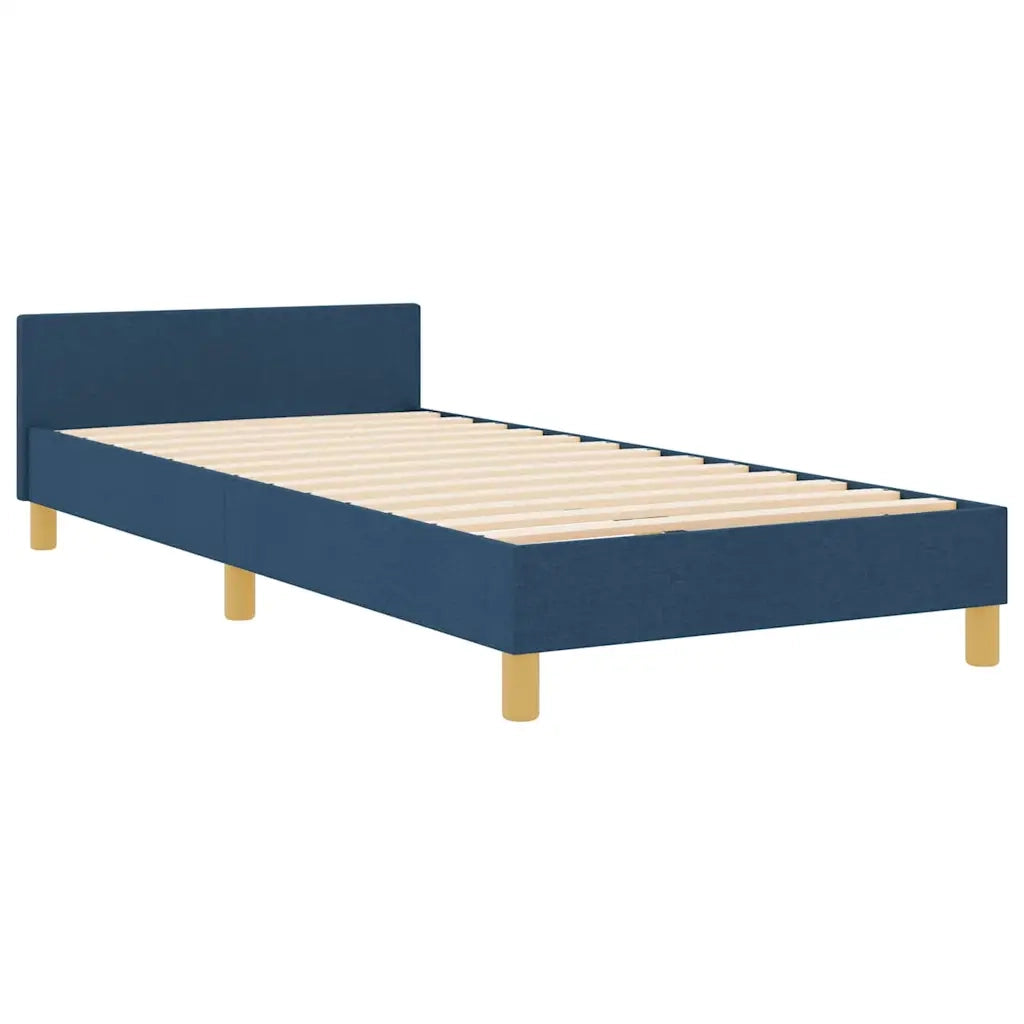 Struttura del letto con testiera Blu 100 x 200 cm Tessuto