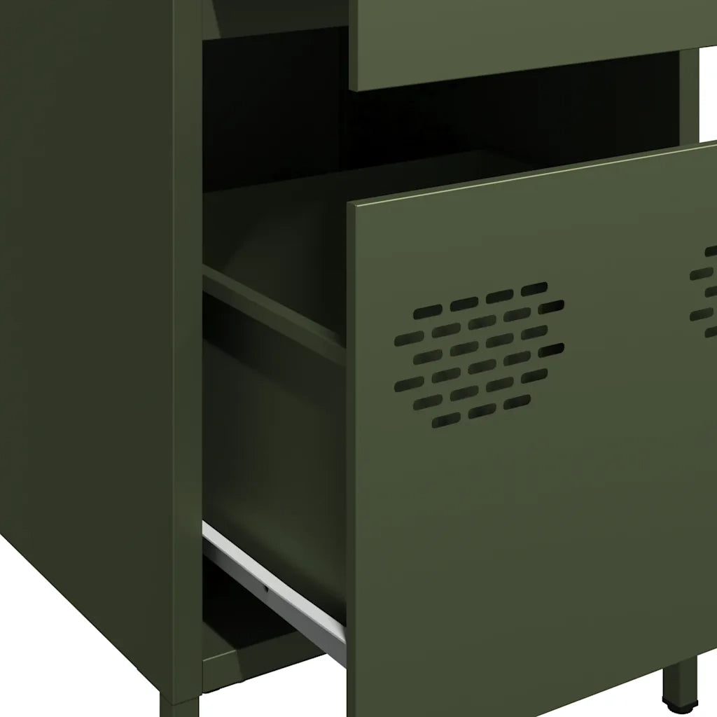Credenza Verde Oliva 35x39x73,5 cm in Acciaio Laminato a Freddo 851398