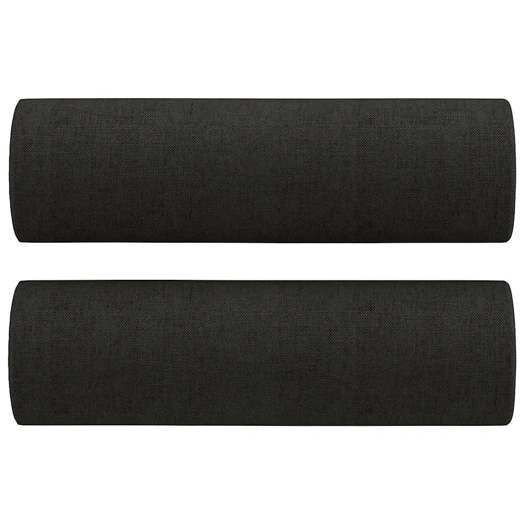 Divano a 3 Posti con Cuscini-Sofa 3 Posti con Cuscini Nero 180 cm in Tessuto 594309