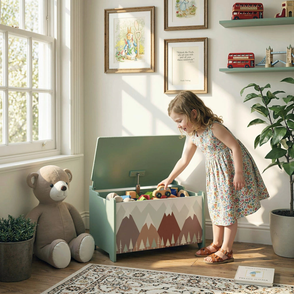Casetta Giocattoli con Coperchio ¨C Zephmum ¨C Verde 60x40x30