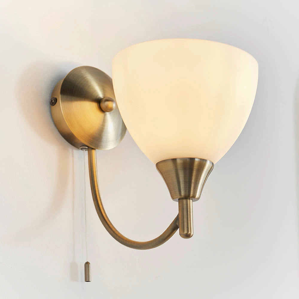 Applique retrò ottone anticato con tirante E14 Endon