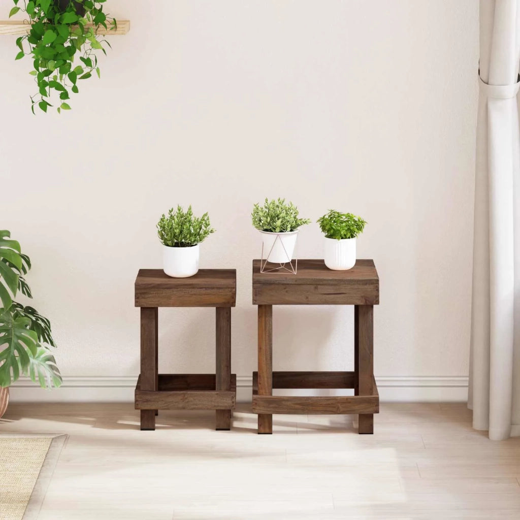 Supporto per piante 2 pcs Marrone 70 x 11 x 27 cm 42012383