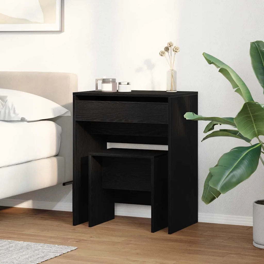 Tavolo da Trucco Rovere nero 60 x 40 x 75 cm Legno multistrato 868872