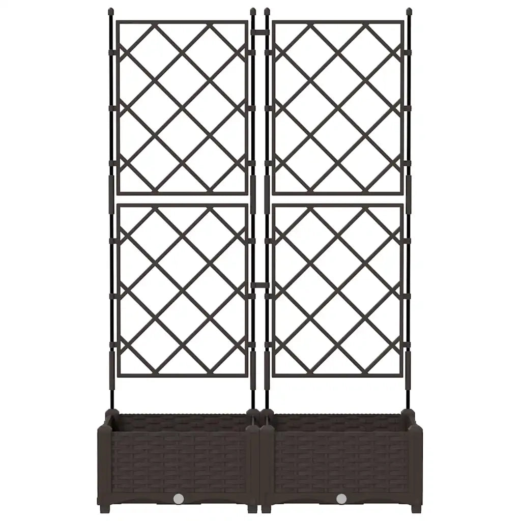Vaso da giardino 2 pcs Marrone 80 x 40 x 125,5 cm Plastica 42002814
