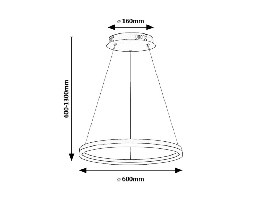 Lampada a sospensione Rabalux Isaure anello Ø60 nera LED 35W