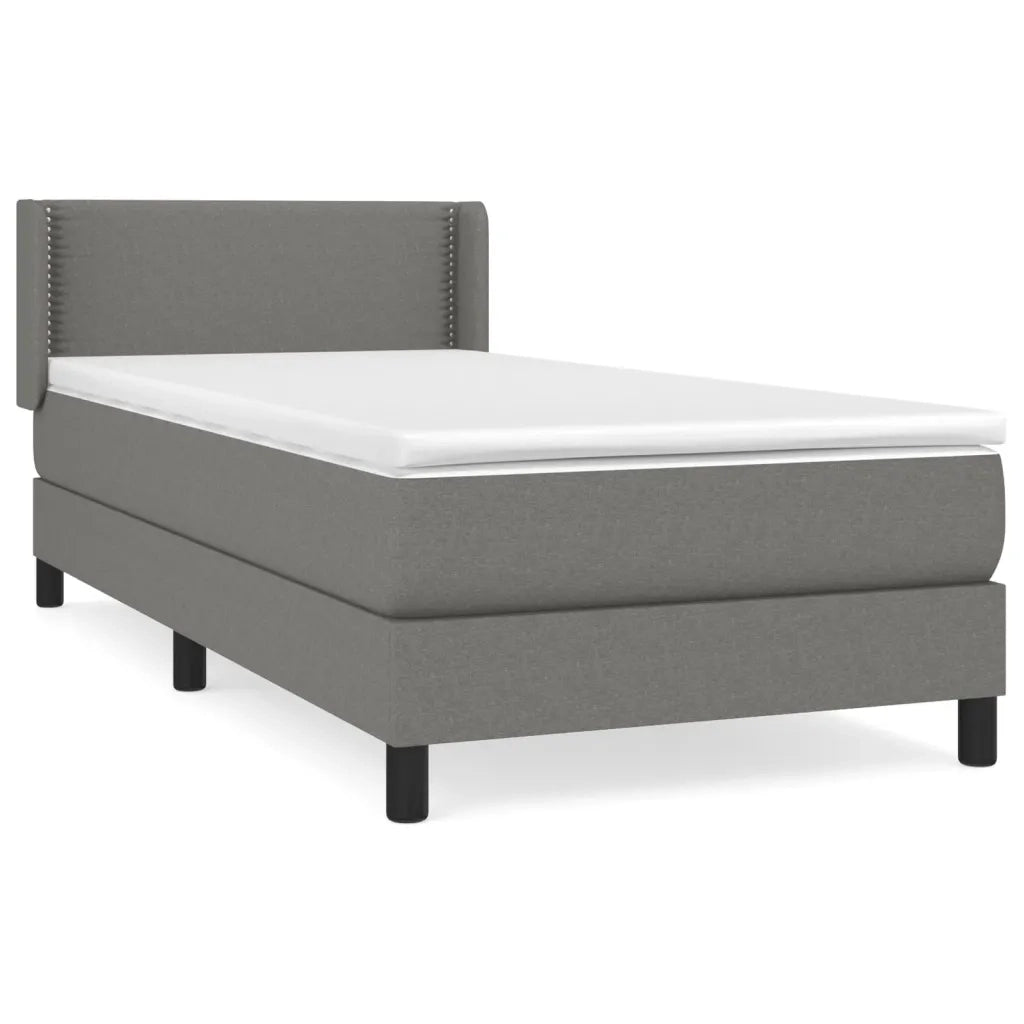 Giroletto a Molle con Materasso-Struttura Letto Grigio Scuro 80x200 cm Tessuto 437517