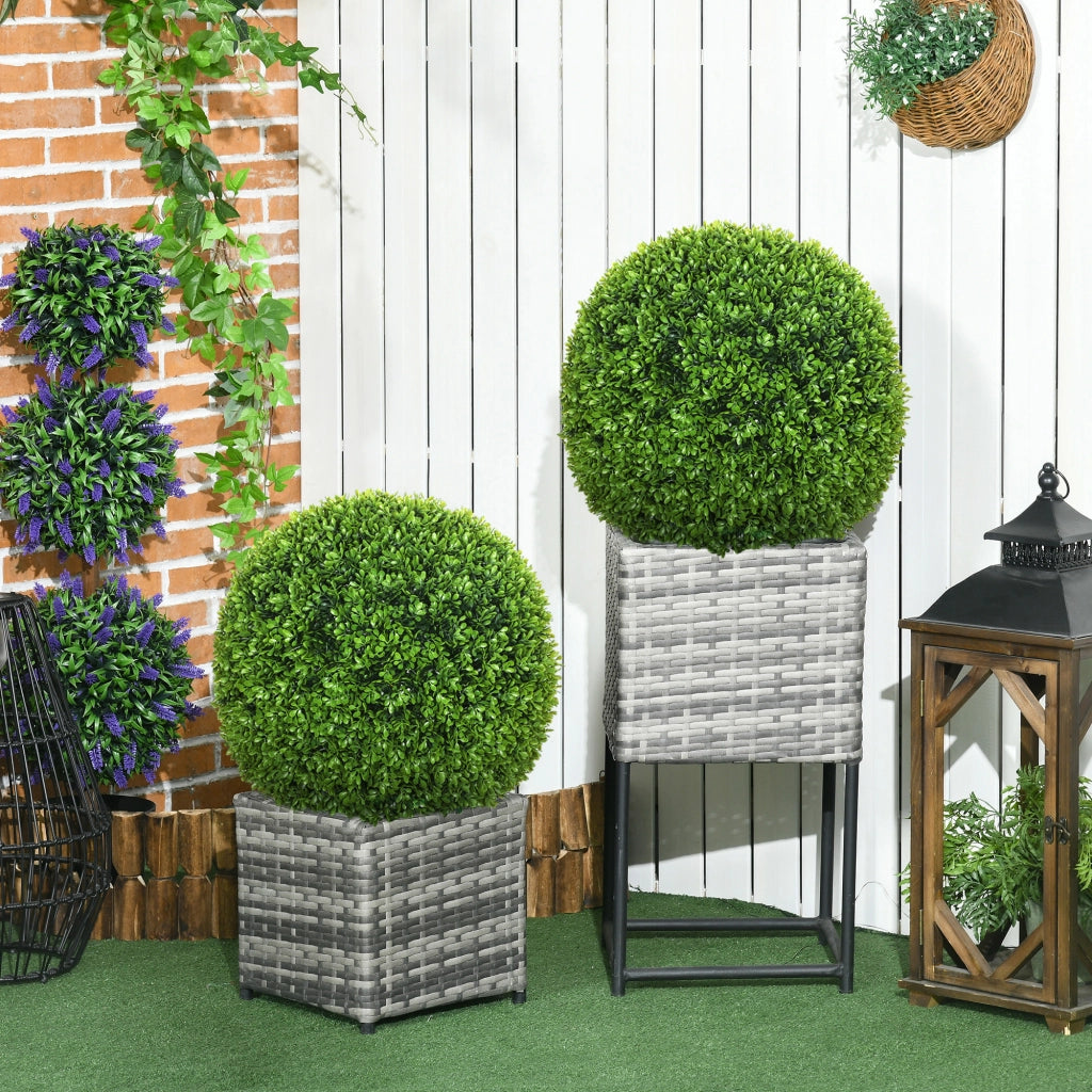 Set 2 Piante Artificiali Buxus Sfera ¨C Minimal ¨C Verde