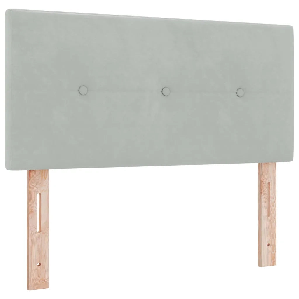 Letto a molle con testiera Grigio chiaro 200 x 90 cm Poliestere