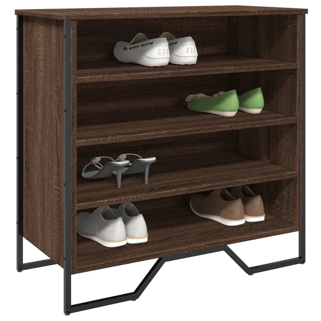 Scarpiera-Scaffale per scarpe Rovere Marrone 80x38x78 cm in Truciolato