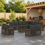 Set Divano da Giardino 13 pcs Grigio polyrattan 3436184