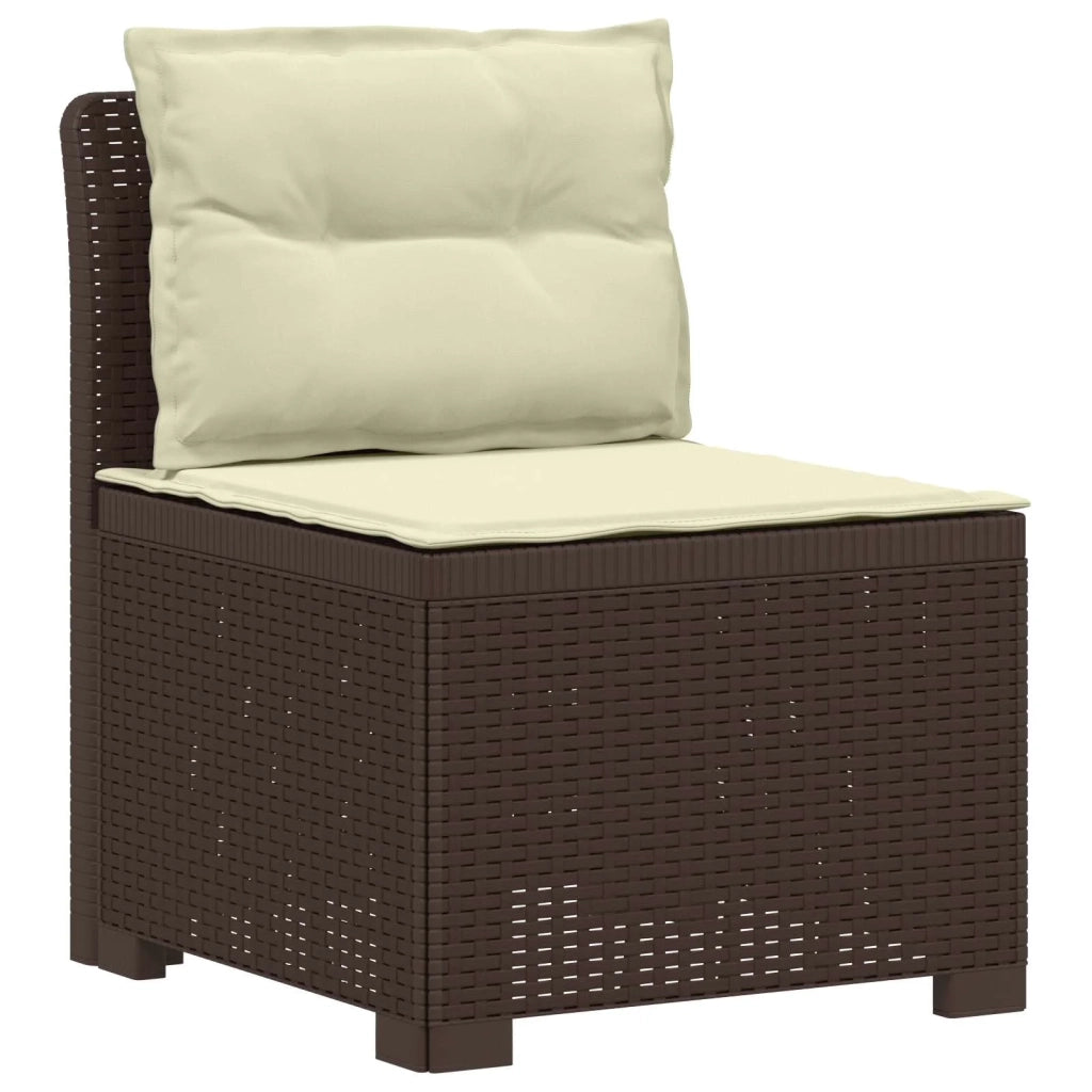 Divano da esterno-Divano da Giardino 3 posti con cuscini in look rattan PP 639147