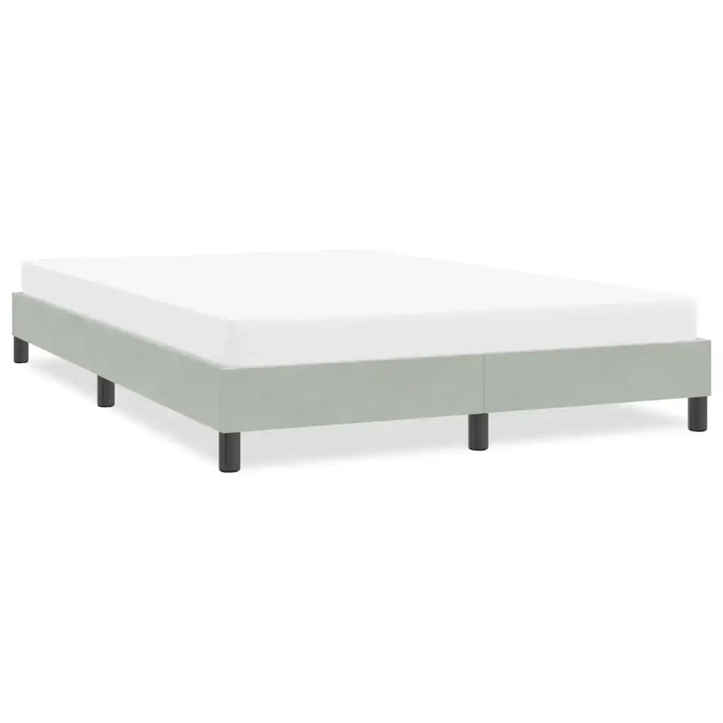 Letto matrimoniale | Letto per adulti | Giroletto senza Materasso Grigio Chiaro 140x220 cm Velluto