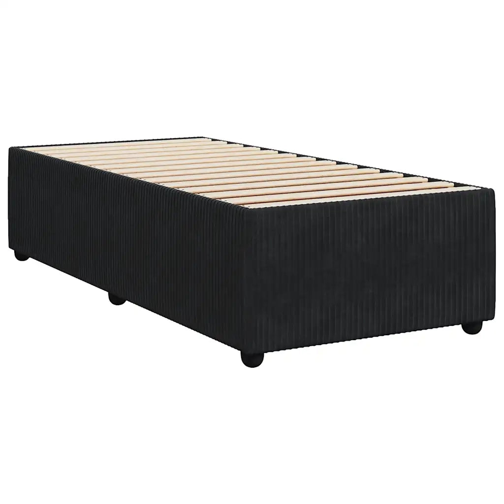 Letto singolo | Letto per adulti | Giroletto a Molle con Materasso Nero 80x200 cm in Velluto