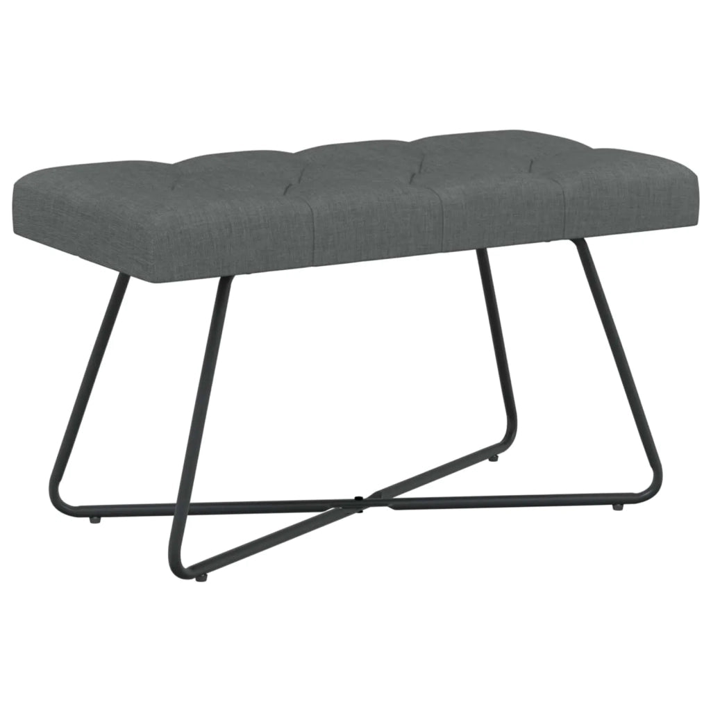 Panchina con bottoni imbottiti Grigio Scuro 80 x 40 x 46 cm 42038358