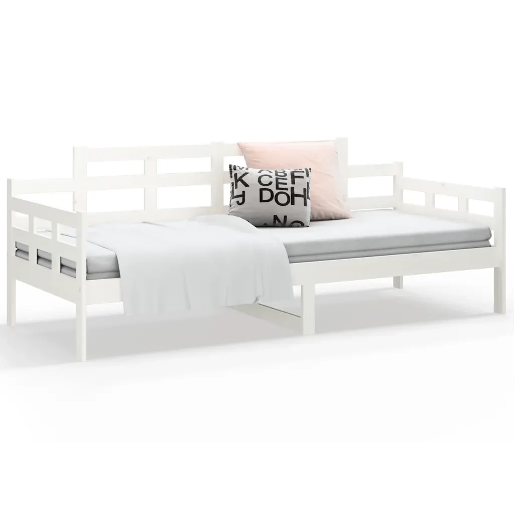 Dormeuse Bianca in Legno Massello di Pino 90x190 cm 820338