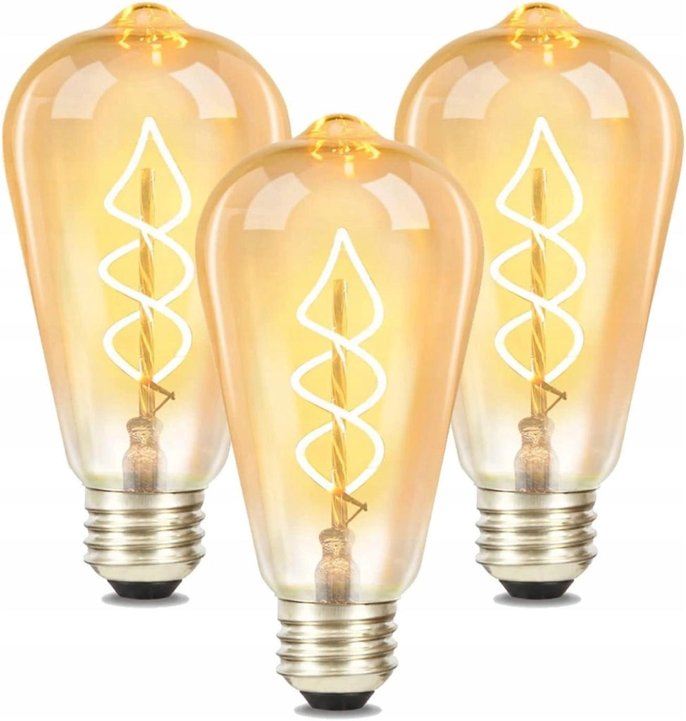 ZMH 3 lampadine Edison E27 LED 4W ST64 2200K